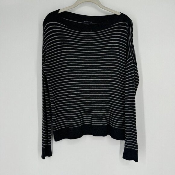 Eileen Fisher Sweaters - Eileen Fisher Sweater Women’s XS gray white striped soft boatneck pullover work